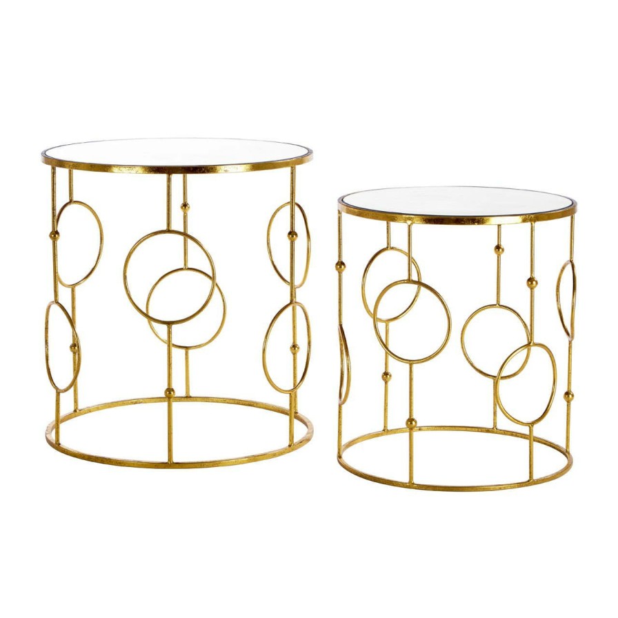 FURNITURE Premier Side Tables | Set Of Two Avantis Gold Metal Tables