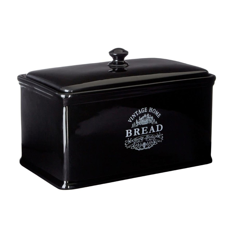 Kitchen and Dining Premier Bread Bins | Vintage Home Black Edition Bread Box