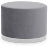 FURNITURE Fifty Five South Seating | Hagen Grey And Silver Round Stool