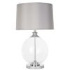 Accessories Fifty Five South Table Lamps | Edna Small Silver Silk Shade Table Lamp