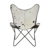 FURNITURE Fifty Five South Folding Chairs | Buffalo Black Cowhide Butterfly Chair