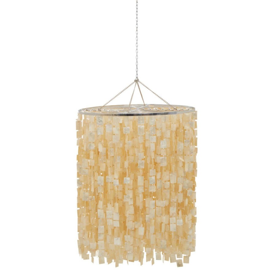 Accessories Fifty Five South Ceiling Lights | Palu Natural And Gold Shade Pendant