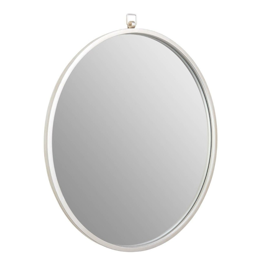 Bathe and Utility Fifty Five South Mirrors | Jacen Silver Metal Frame Round Wall Mirror