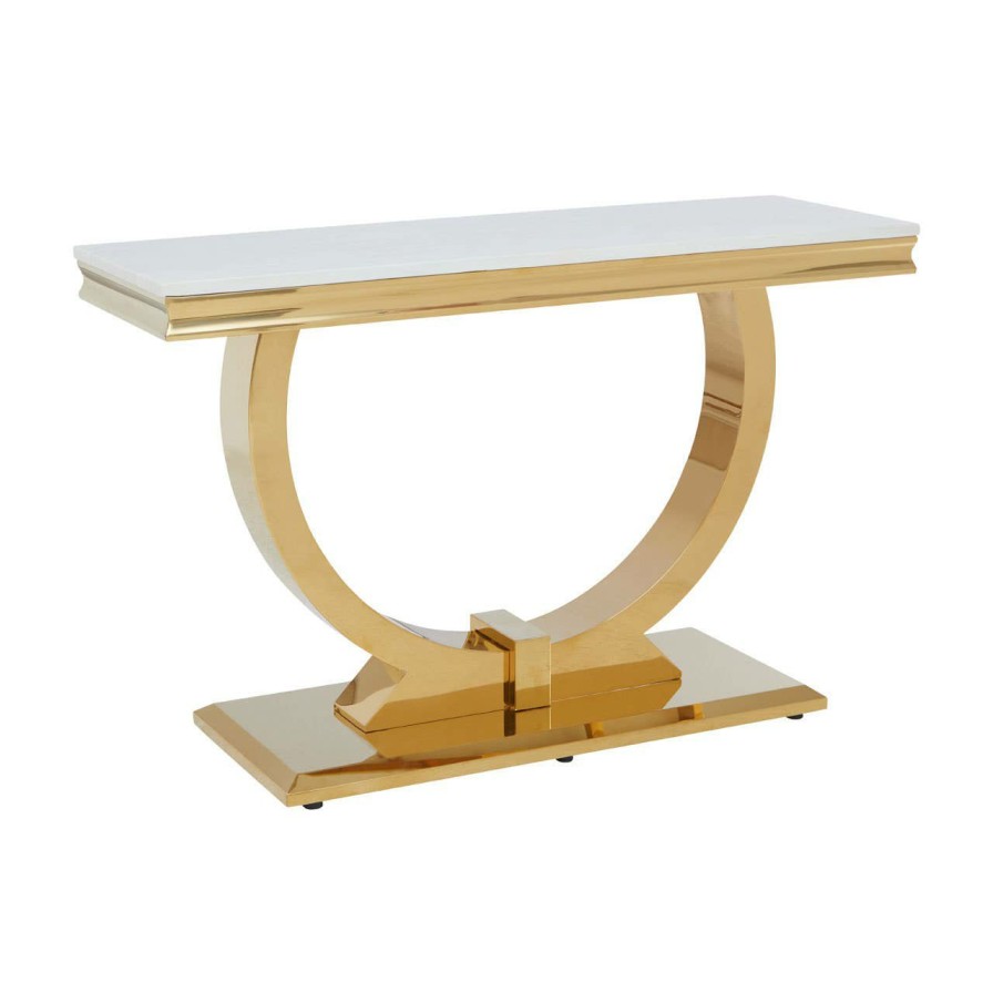 FURNITURE Fifty Five South Console Tables | Moda Ivory White Marble Console Table