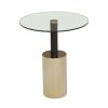 FURNITURE Fifty Five South Side Tables | Oria End Table With Warm Metallic Base