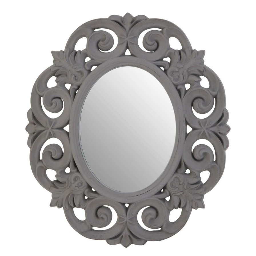 Bathe and Utility Premier Mirrors | Antique Grey Scroll Design Wall Mirror