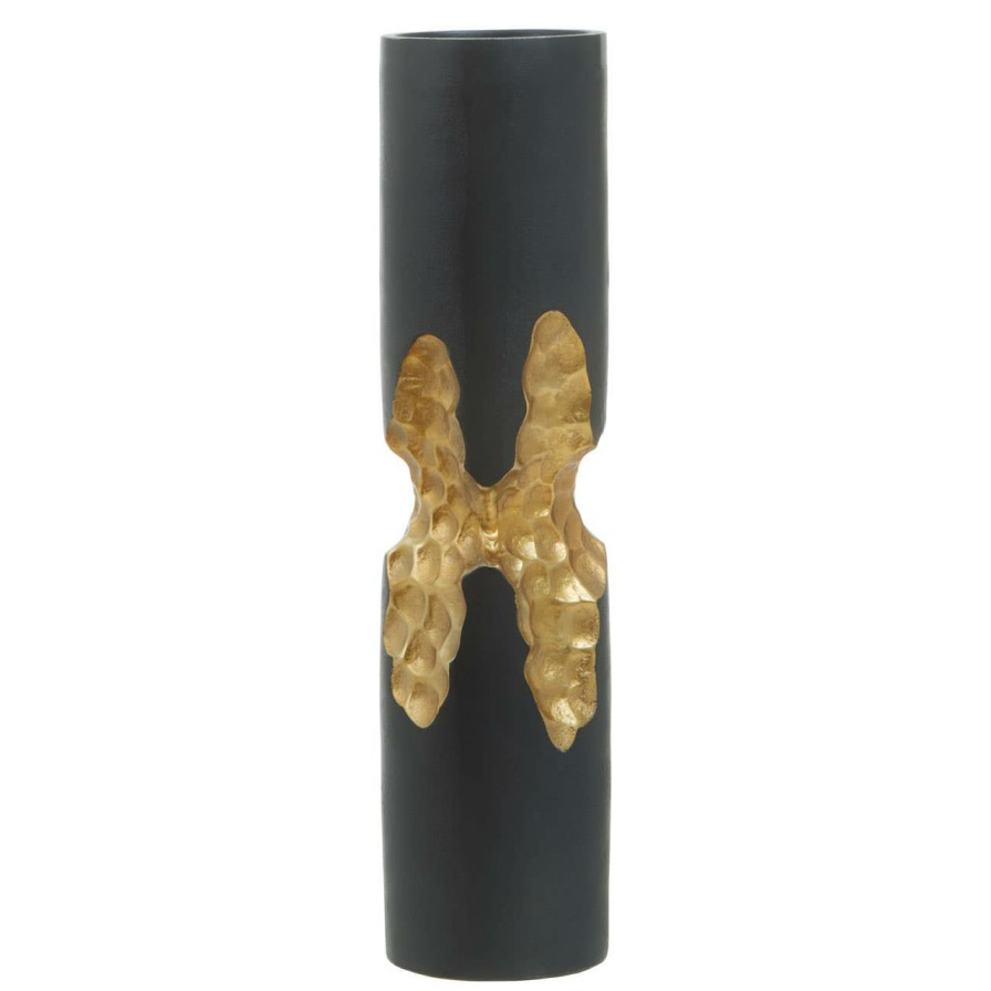 Accessories Fifty Five South Candles and Holders | Daito Large Black And Gold Finish Candle Holder