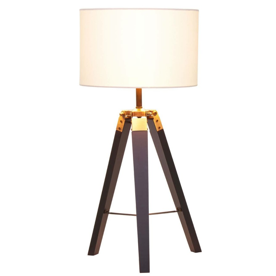 Accessories Premier Table Lamps | Malvern Tripod Table Lamp With Black Base