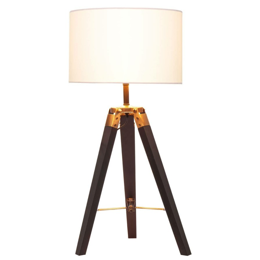 Accessories Premier Table Lamps | Malvern Tripod Table Lamp With Black Base