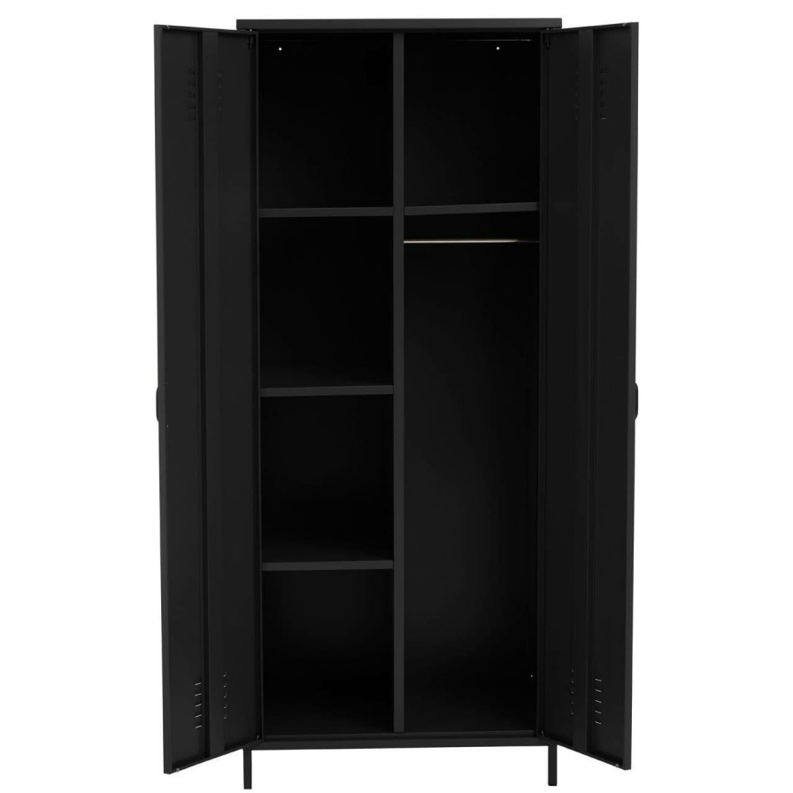 FURNITURE Premier Wardrobes | Academy Two Door Black Wardrobe