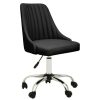 FURNITURE Premier Home Office Chairs | Brent Ribbed Black And Chrome Home Office Chair