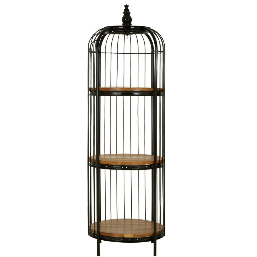 FURNITURE Fifty Five South Storage | Mantis Small Black Finish Birdcage Shelf Unit