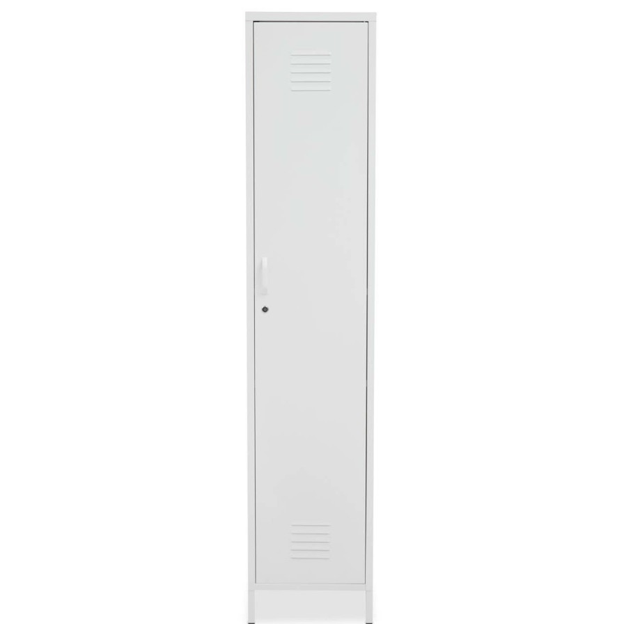 FURNITURE Premier Cabinets | Academy One Door White Metal Locker