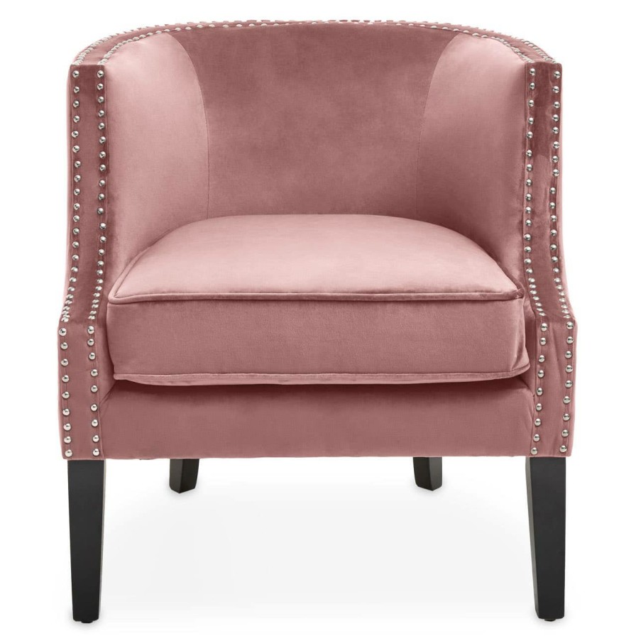 FURNITURE Premier Statement Chairs | Larissa Pink Velvet Studded Chair