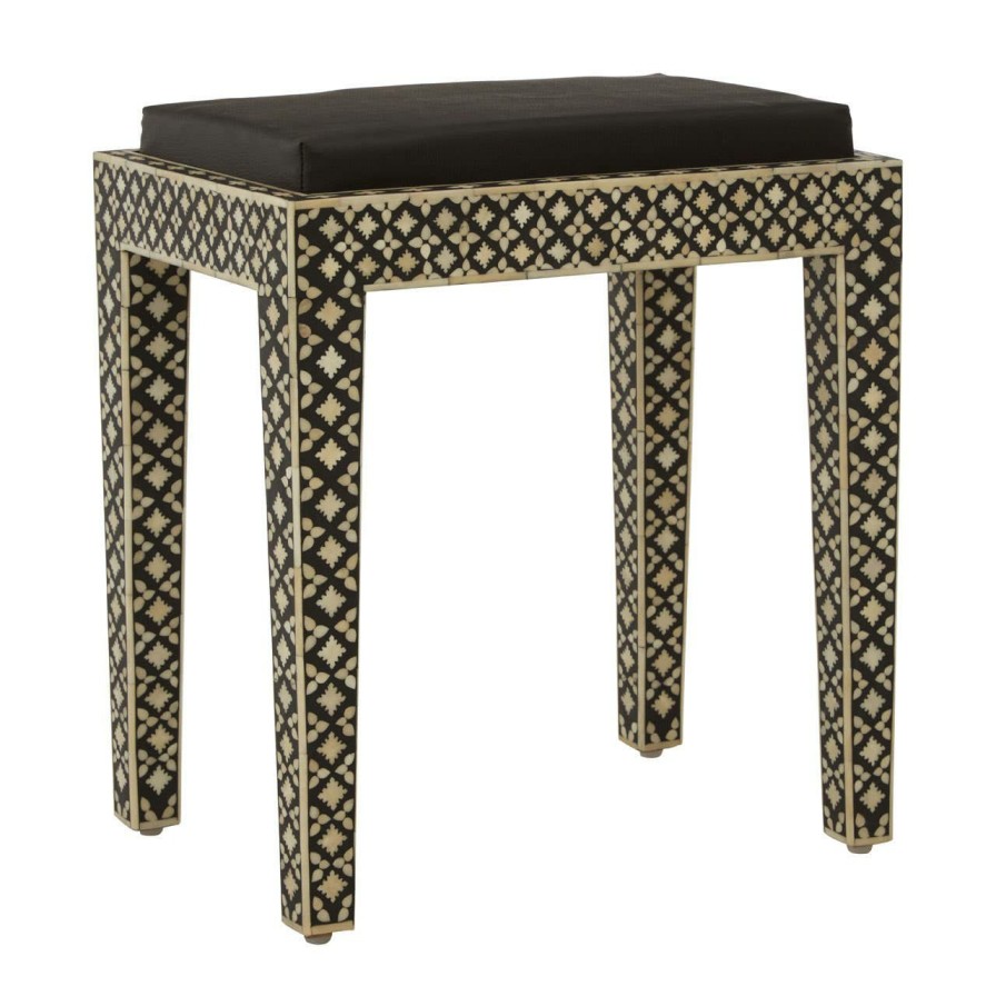 FURNITURE Fifty Five South Footstools | Mother Of Pearl Boho Stool