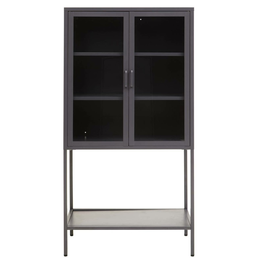 FURNITURE Premier Cabinets | Acier Two Door Grey Cabinet With Shelf