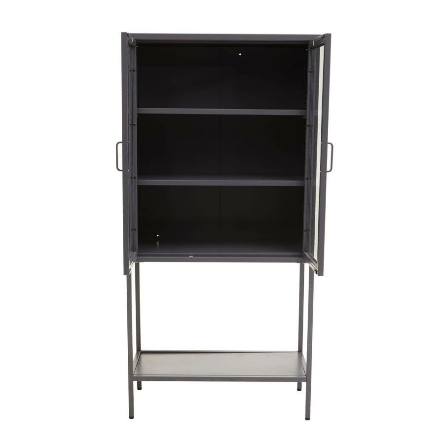 FURNITURE Premier Cabinets | Acier Two Door Grey Cabinet With Shelf