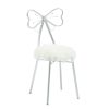 FURNITURE Premier Seating | Jolie Silver Bow Faux Fur Chair