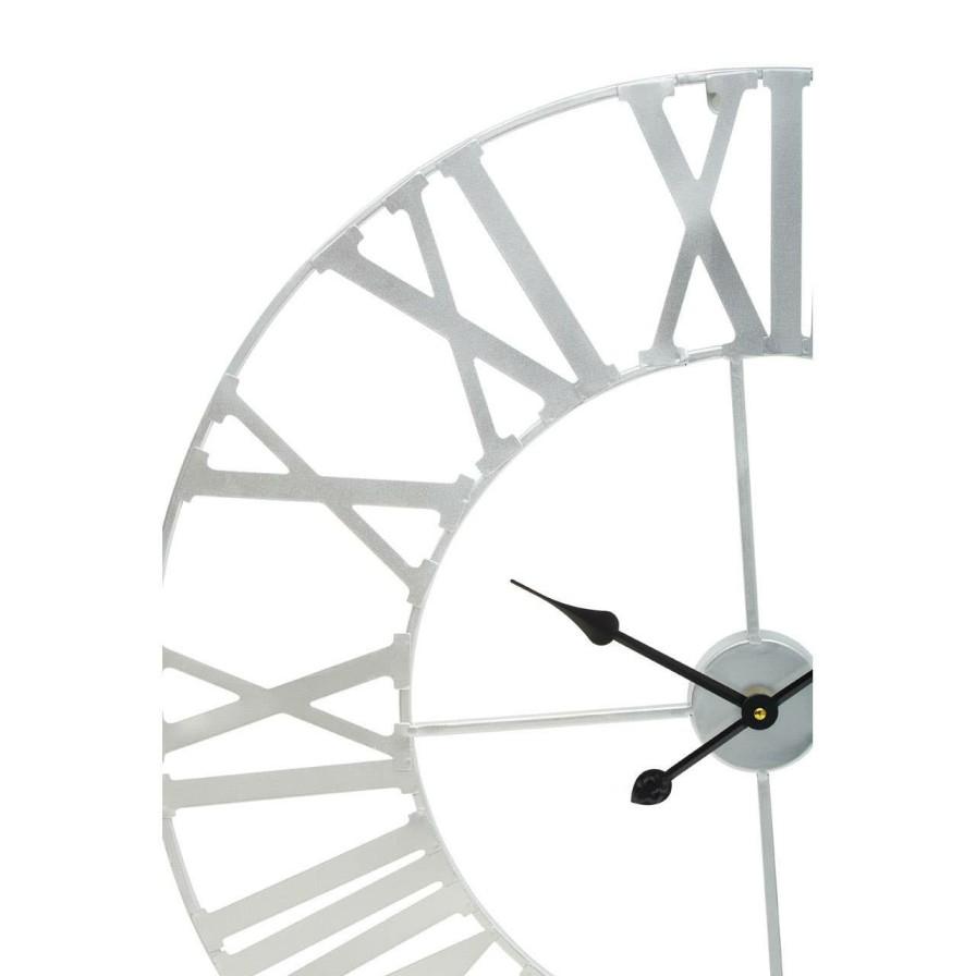 Accessories Fifty Five South Wall Clocks | Genova Silver Metal Wall Clock