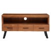 FURNITURE Fifty Five South Storage | Nashik Three Drawer Acacia Media Unit