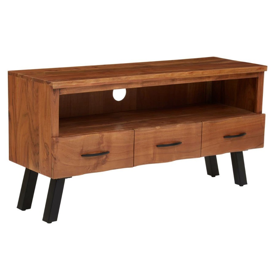 FURNITURE Fifty Five South Storage | Nashik Three Drawer Acacia Media Unit