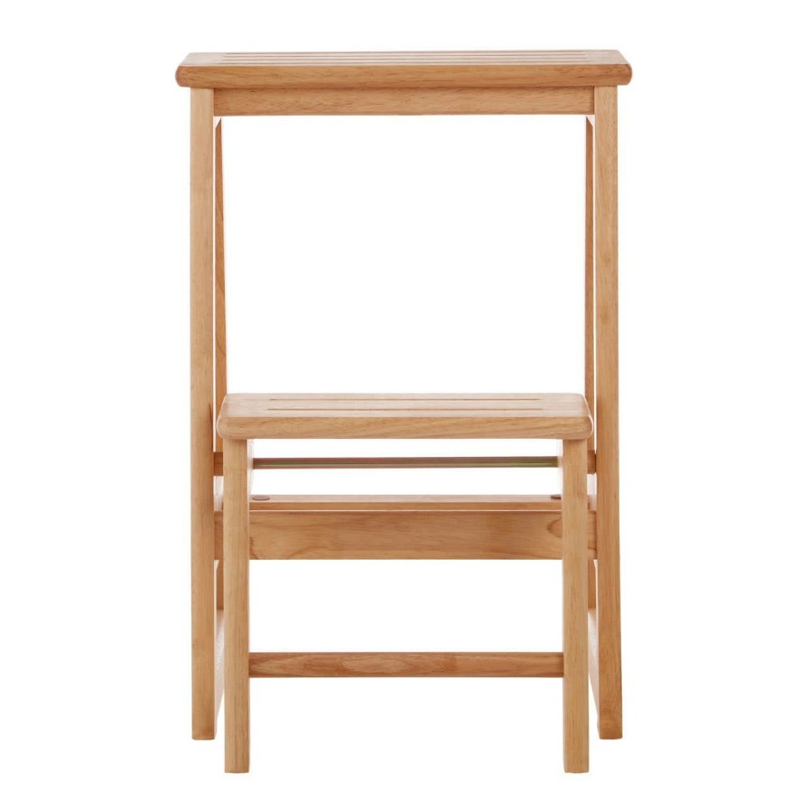 FURNITURE Premier Footstools | Tropical Hevea Wood Two Step Stool