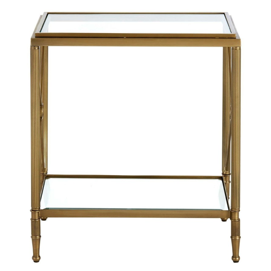 FURNITURE Fifty Five South Side Tables | Axis Rectangular Gold Finish Side Table