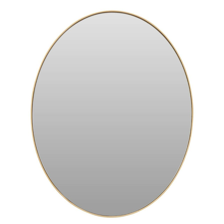 Bathe and Utility Fifty Five South Mirrors | Medium Gold Finish Oval Wall Mirror