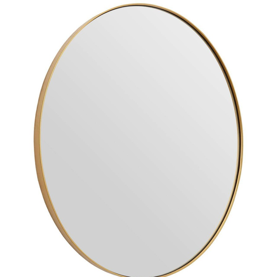 Bathe and Utility Fifty Five South Mirrors | Medium Gold Finish Oval Wall Mirror