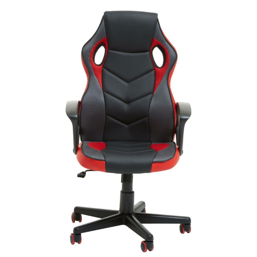 FURNITURE Premier Seating | Black And Red Pu Home Office Chair