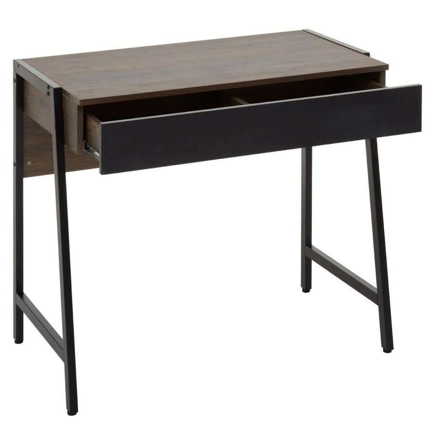 FURNITURE Premier Desks | Bradbury Dark Oak Veneer Desk