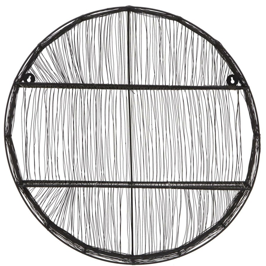 FURNITURE Premier Shelving | Enzo Black Wire Round Wall Shelf