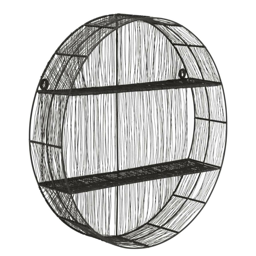 FURNITURE Premier Shelving | Enzo Black Wire Round Wall Shelf