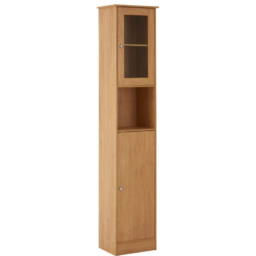 Bathe and Utility Premier Racks, Caddies and Shelf Units | Portland Tall Oak Veneer Cabinet