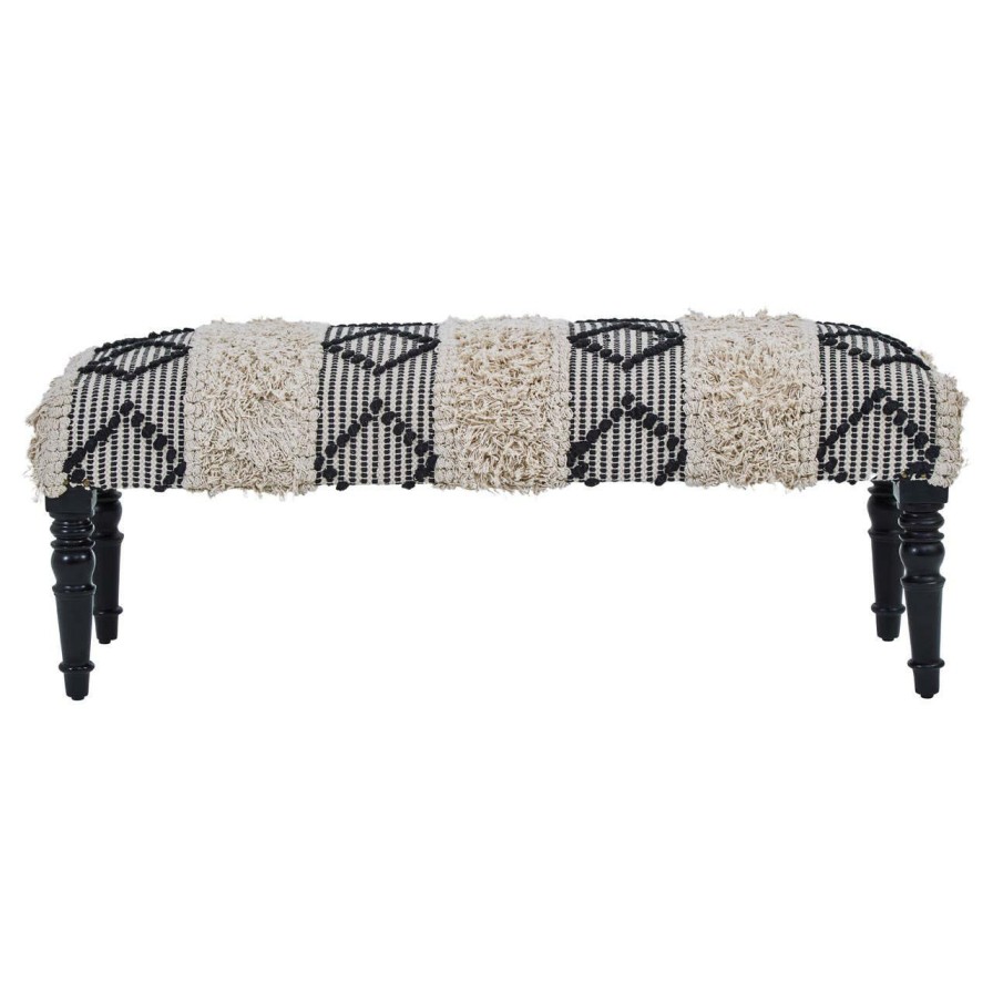 FURNITURE Fifty Five South Seating | Cefena Black And White Moroccan Bench