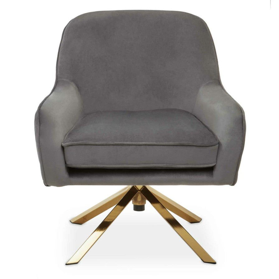 FURNITURE Fifty Five South Seating | Avery Grey Velvet Chair