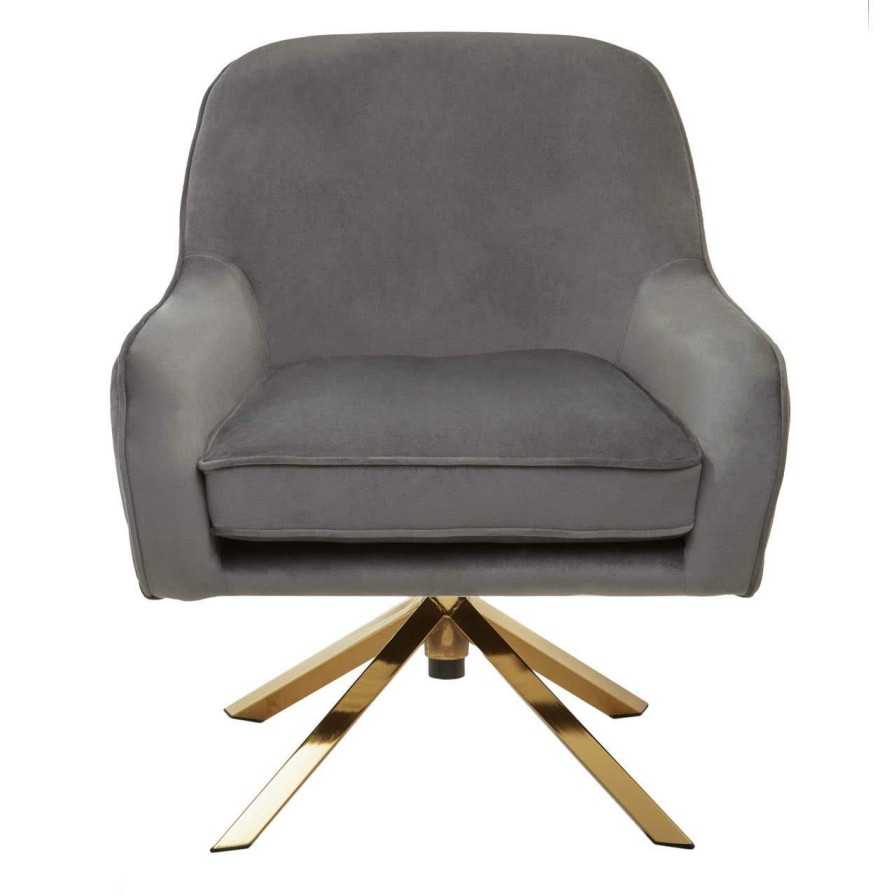 FURNITURE Fifty Five South Seating | Avery Grey Velvet Chair