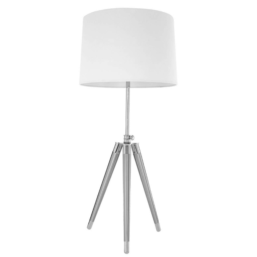 Accessories Premier Table Lamps | Unique Tripod Table Lamp With Cream Linen Shade