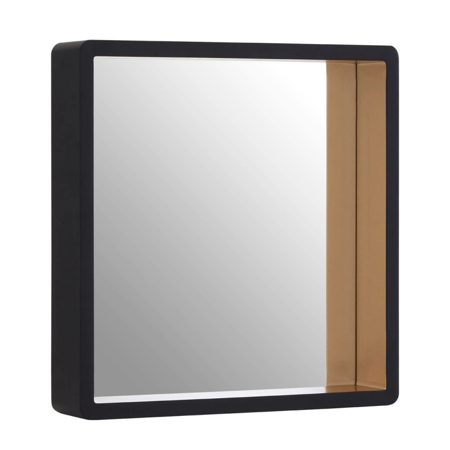 Bathe and Utility Premier Mirrors | Small Black Wall Mirror With Gold Edge