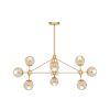 Accessories Fifty Five South Chandeliers | Abira Ten Bulb Gold Finish Pendant Light