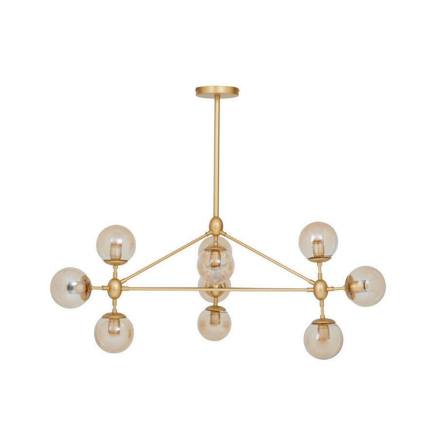 Accessories Fifty Five South Chandeliers | Abira Ten Bulb Gold Finish Pendant Light