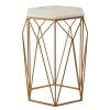 FURNITURE Premier Side Tables | Shalimar Marble Top Side Table With Geometric Base