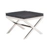 FURNITURE Fifty Five South Side Tables | Kerala Black Top End Table With Cross Base