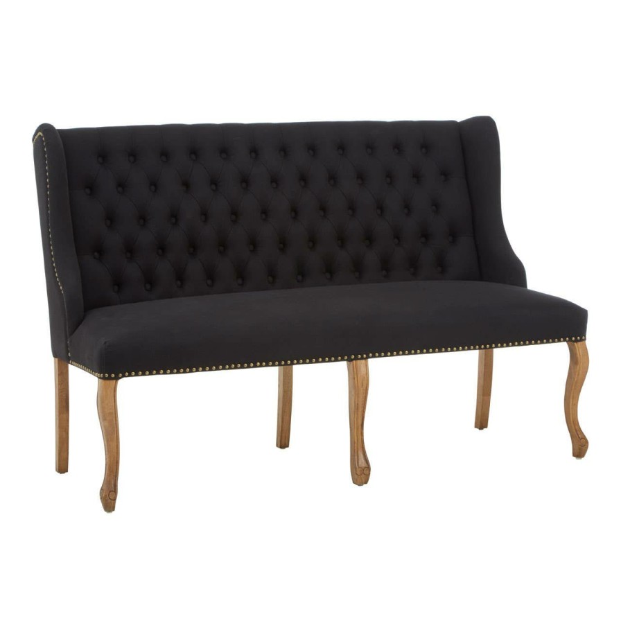 FURNITURE Fifty Five South Seating | Harrison 2 Seat Black Bench