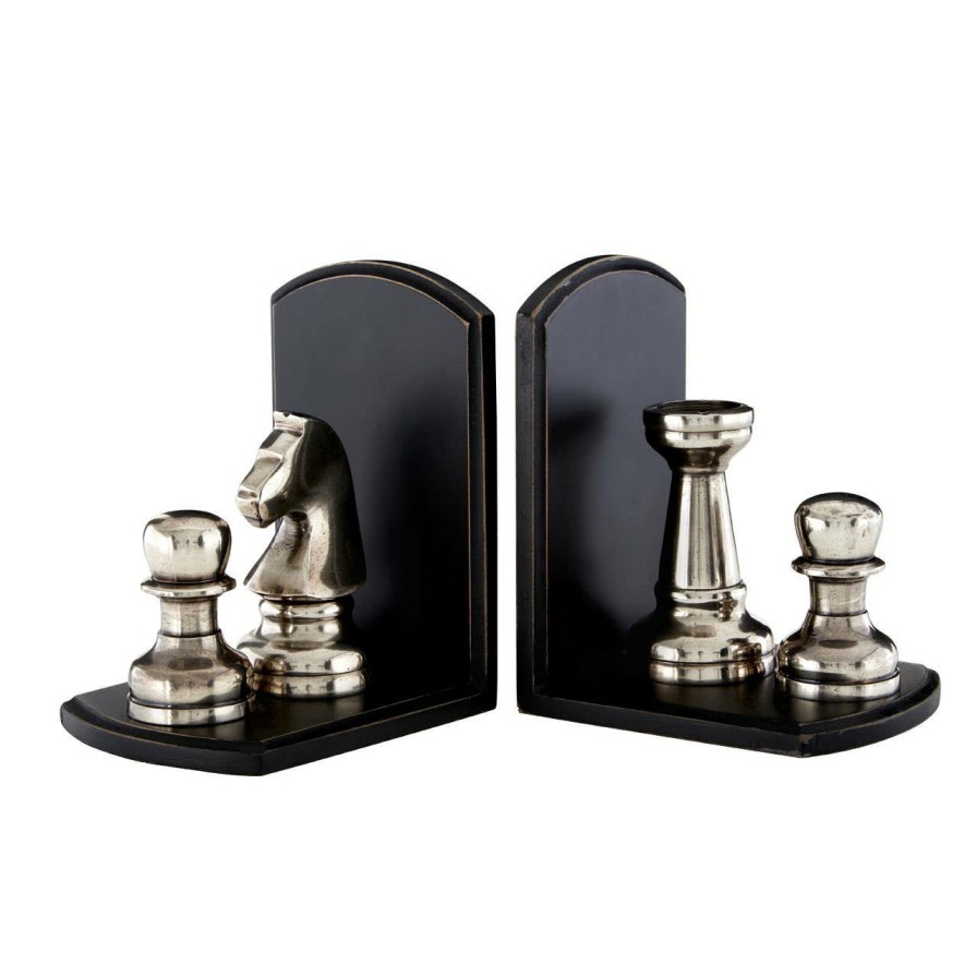 Accessories Fifty Five South Bookends | Kensington Townhouse Two Silver Chess Piece Bookends