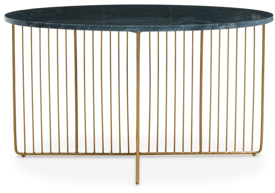 FURNITURE Fifty Five South Coffee Tables | Nirav Green Marble And Gold Frame Coffee Table