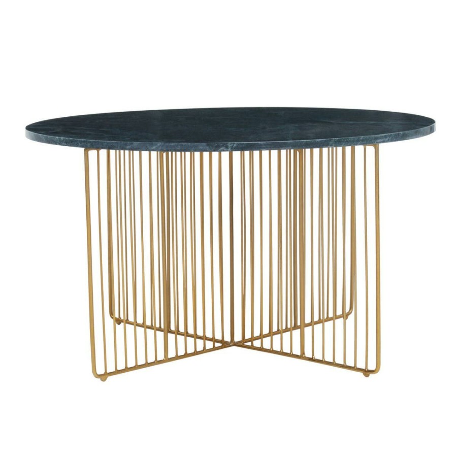 FURNITURE Fifty Five South Coffee Tables | Nirav Green Marble And Gold Frame Coffee Table