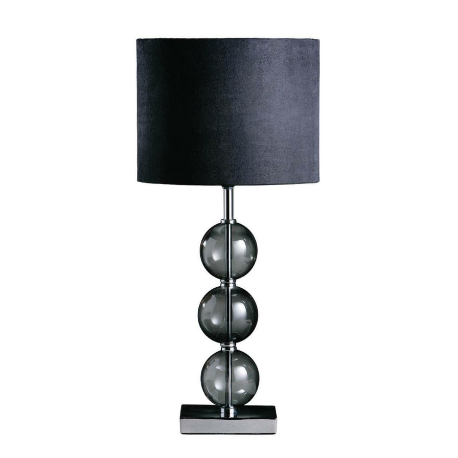 Accessories Premier Table Lamps | Mistro Black Suede Effect Shade Table Lamp