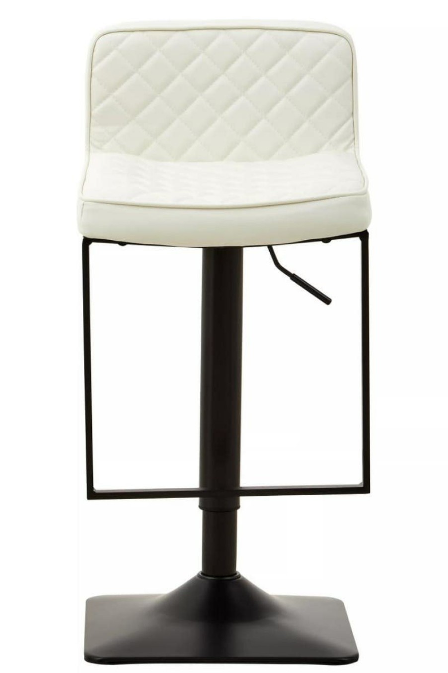 FURNITURE Fifty Five South Seating | Baina White Leather Effect And Black Base Bar Chair