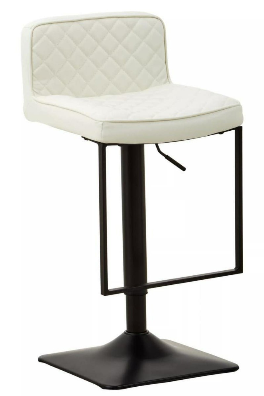 FURNITURE Fifty Five South Seating | Baina White Leather Effect And Black Base Bar Chair